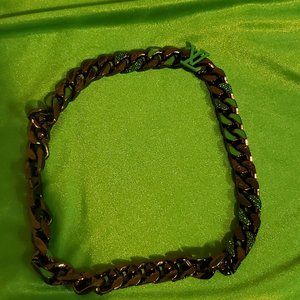 Louis Vuitton Monogram gunmetal necklace